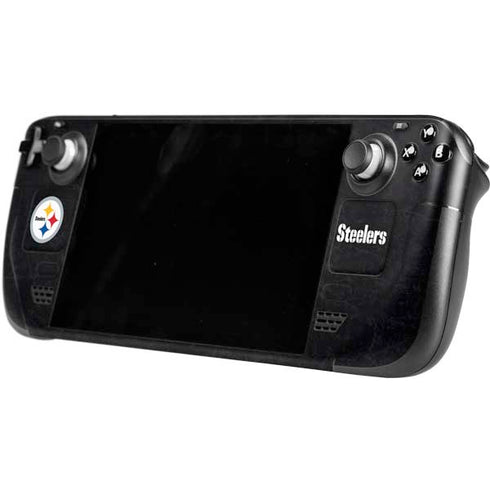 NFL Pittsburgh Steelers Distressed Steam Deck Handheld Gaming Computer Skin